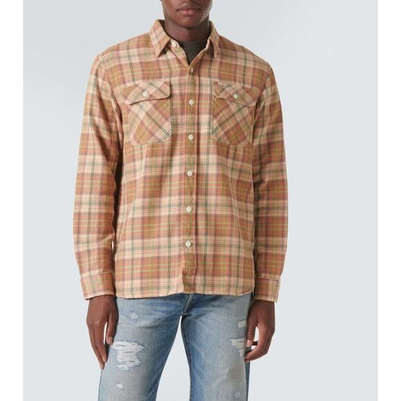 Ralph Lauren Double RL Orange Flannel Work Shirt XXL NEW Plaid Twill LS Top RRL - Picture 1 of 7